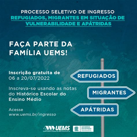 UEMS lança Edital pioneiro 500 vagas para migrantes na graduação