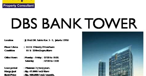 OFFICE DIJUAL DBS Bank Tower Satrio Jakarta