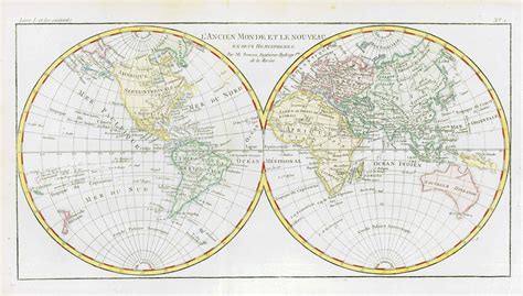 Map L Ancien Monde Et Le Nouveau En Deux Hemispheres World Bm