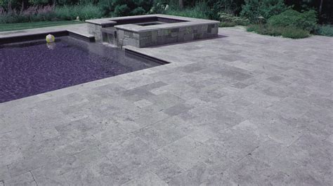 Pearl Limestone Grey Pool Coping Drop Down Travertine Tiles