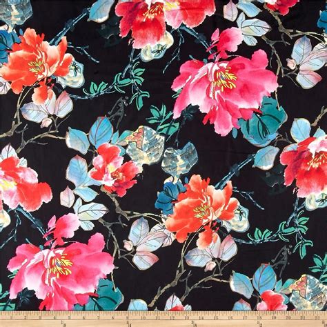 Telio Kinomo Chiffon Floral Blackfuschia From Fabricdotcom This