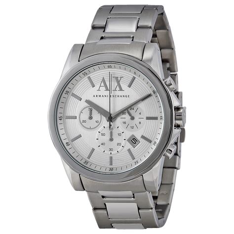 Armani Exchange Silver-Tone Dial Chronograph Men's Watch AX2058 ...