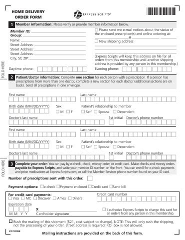 Ph Express Scripts Home Delivery Order Form