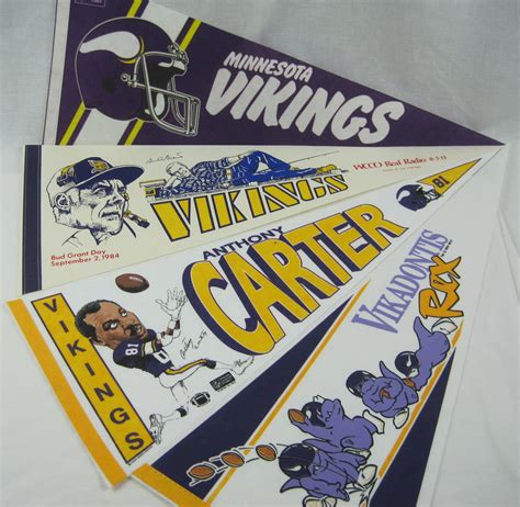 Lot Detail Minnesota Vikings Lot Of 4 Vintage Pennants