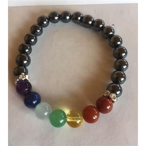 Bracelet 7 Chakras Pierre Véritable en Perle Mala Univers Yoga