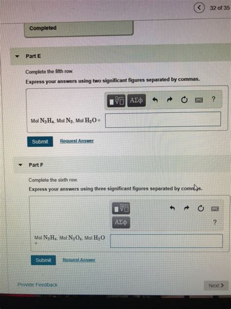 Solved Using The Balanced Equation 2 N2h4 G N2o4 G 3 Chegg