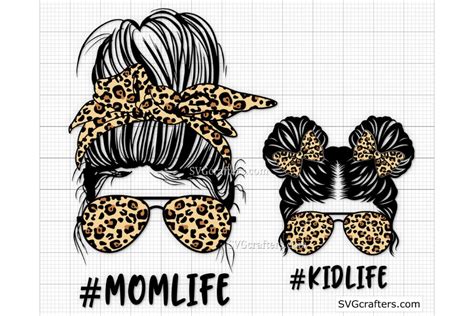 Leopard Messy Bun Momlife Graphic By Ruyatreasures · Creative Fabrica