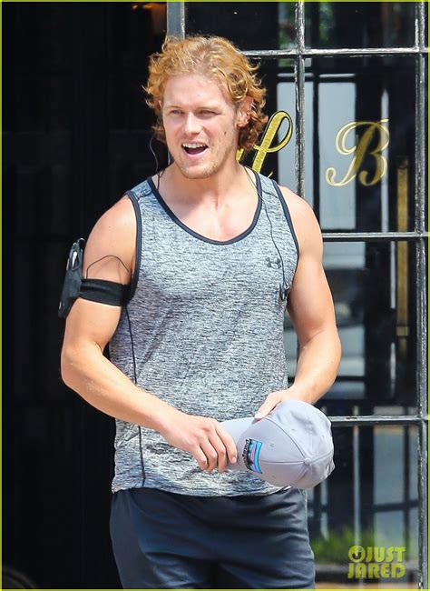 Sam Heughan Shows Off His Arm Muscles After The Gym Photo 3712765 Pictures Just Jared