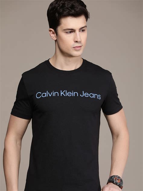 Buy Calvin Klein Jeans Brand Logo Printed Pure Cotton Slim Fit T Shirt Tshirts For Men