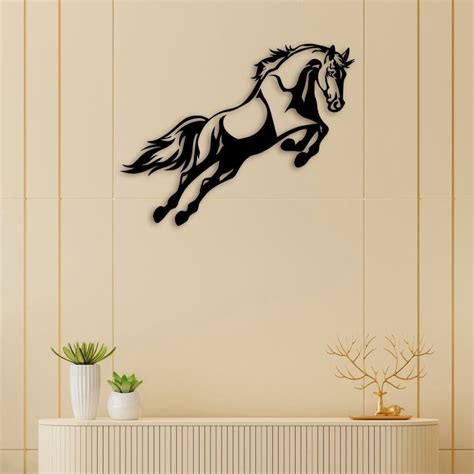 Jumping Horse Metal Wall Art Decor 😍 NepTub | Black Metal Laser Cut ...