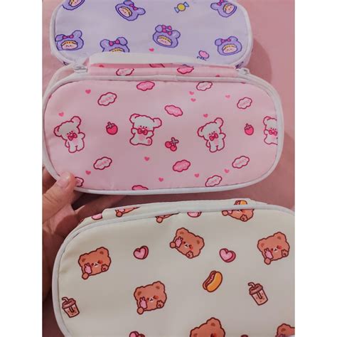 Estojo Escolar Fofo Estampado Necessaire Espaçosa Shopee Brasil