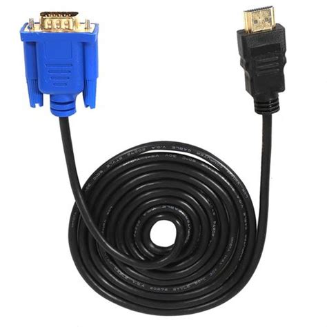 Generic Hdtv Hdmi Gold Male To Vga Hd 15 Male 15pin Adapter Cable