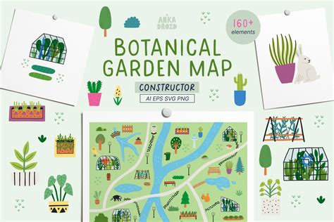 Botanical Garden Map Design Cuts