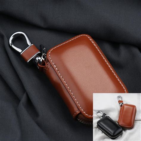 Cheap CR Store Stylish Key Fob Case Genuine Leather Car Cover Keychain