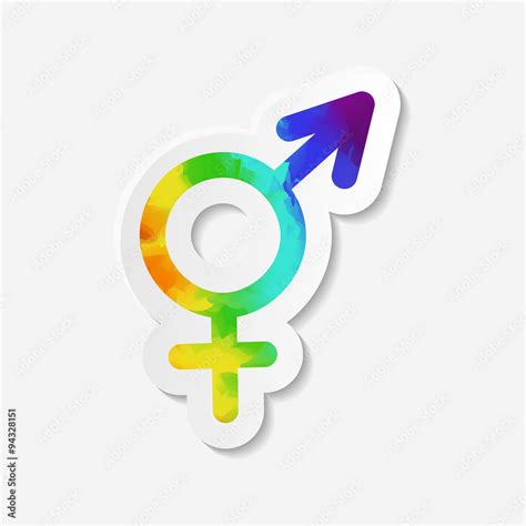 Gender Identity Icon Intersex Or Transgender Symbol Sticker With