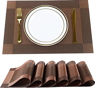 Amazon Jujin Placemats Set Of 8 Non Slip Washable PVC Heat