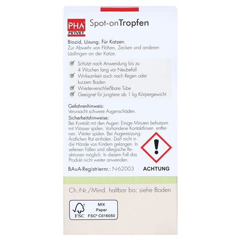 Pha Spot On Tropfen F Katzen X Milliliter Medpex