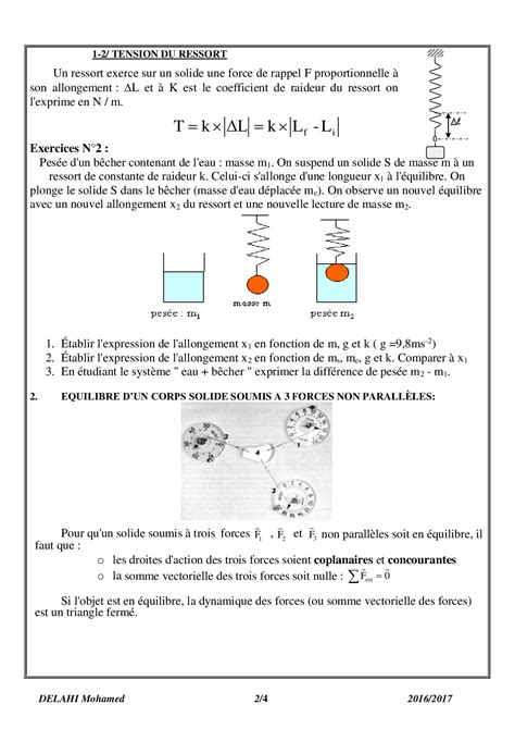 Quilibre D Un Corps Sous L Action De Forces Cours Alloschool