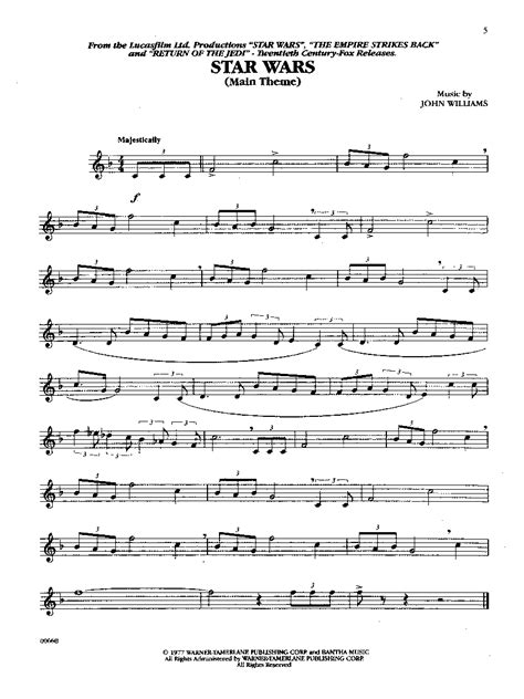 "Star Wars Main Theme Violin" From 'Star Wars' Sheet Music (Violin Solo ...