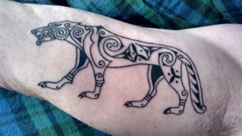 Pictish Wolf Done On The Wolf Moon Nordic Tattoo Wolf Tattoo Design