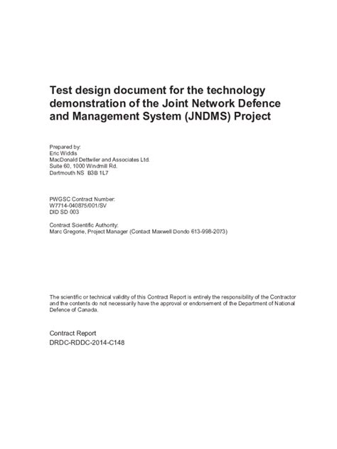 Fillable Online publications gc Test design document for the technology ...