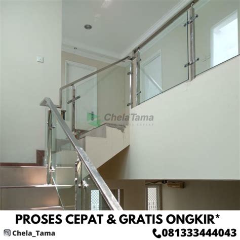 Jual Railing Tangga Dan Balkon Kaca Tempered Glass Tiang Stainless Stell Standart Kota