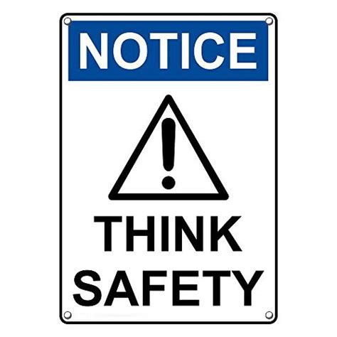 Weatherproof Plastic Vertical OSHA Notice Think Safety Sign With