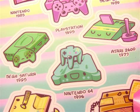 Retro Gaming Stickers / 4x6 vinyl sticker sheet / Video | Etsy