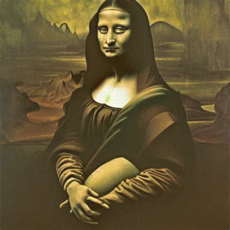 KREA AI beksinski zdzisław mona lisa in the style of gi