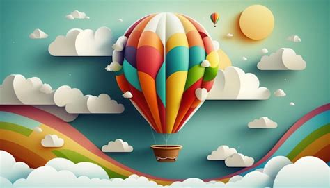 Premium Ai Image Whimsical Hot Air Balloon Adventure