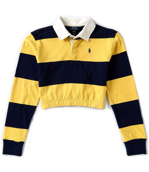 Polo Ralph Lauren Big Girls 7 16 Long Sleeve Striped Jersey Boxy Rugby Shirt Dillards