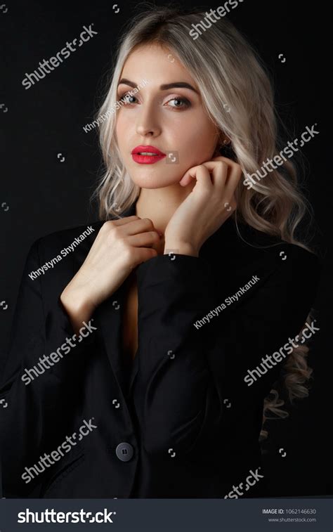 Sexy Blonde Long Curly Hair Poses Shutterstock