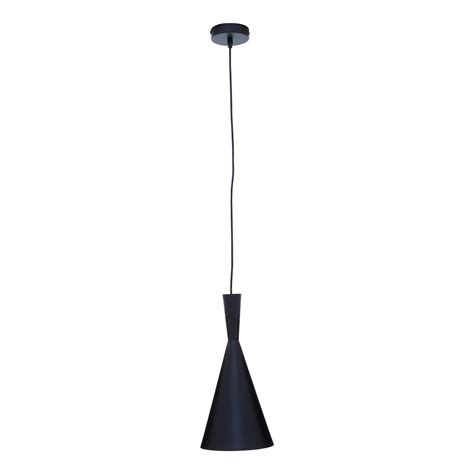 18 5cm Black Cone Shaped Pendant Light With Gold Lining Black So Home La Redoute