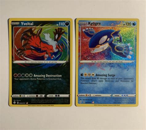 Pokemon Shining Fates Amazing Rare Card Yveltal And Kyogre Mint Values