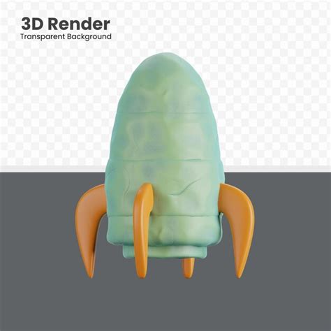 Ilustração de foguete de lançamento 3d PSD Premium