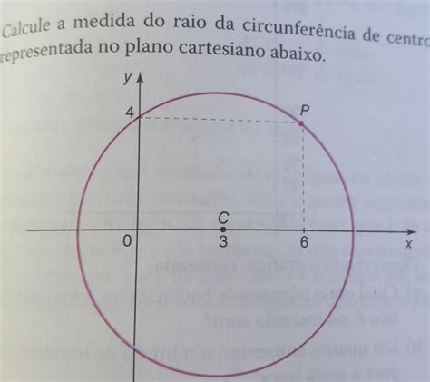 Calcule A Medida Do Raio Da Circunferência De Centro C Representada No