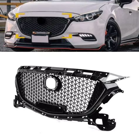 Front Bumper Upper Grille Honeycomb Mesh Grille For Mazda Axela