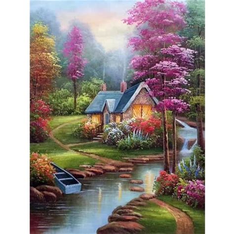 Diamond Painting Paysage Campagne Kit Complet Broderie Diamant Kit