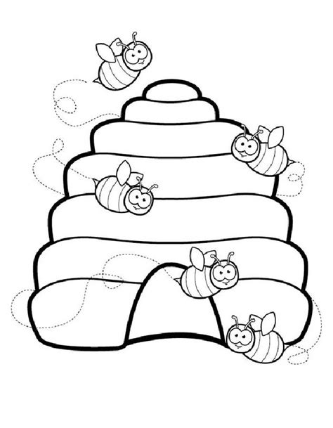 Bee Hive Coloring Page