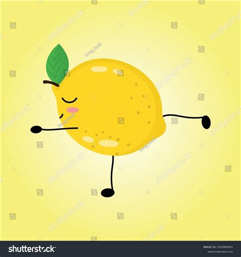 Kawaii Cute Lemon Illustration Line Art Stock Vector Royalty Free