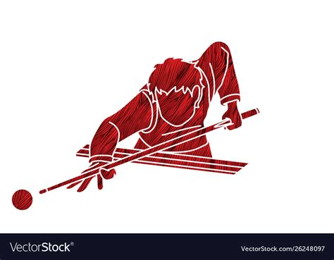 Snooker Player Action Cartoon Graphic Royalty Free Vector