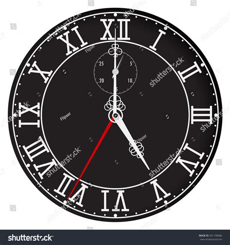 Clock Face Roman Numerals Five Oclock Stock Vector (Royalty Free ...