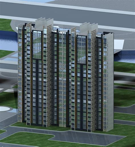 现代高层住宅公寓3dmax 模型下载 光辉城市