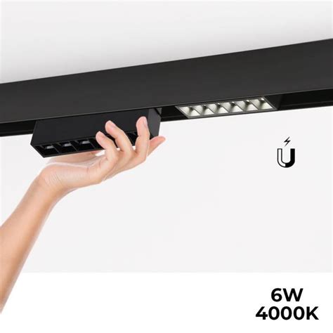 Spot Led Lin Aire Sur Rail Magn Tique V W Ugr Noir Blanc