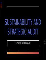 Corporate Strategic Audit Pptx SUSTAINABILITY AND STRATEGIC AUDIT