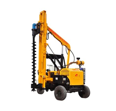 Small Wheeled Pile Driving Method Rig Road Fence Pile Driver Machine