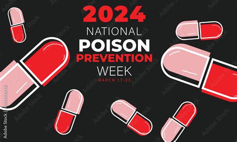 National Poison Prevention Week Background Banner Card Poster Template Vector Illustration