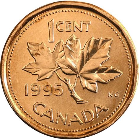 Canadian Cent Maple Leaf Twig Penny Coin Brilliant Uncirculated