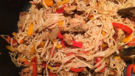 Amazing Stir Fry With Vegetables Rice Sticks And Pork Tenderloin Youtube