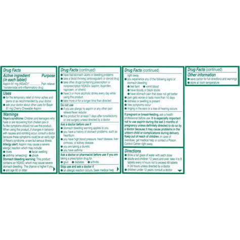 Bayer Low Dose Aspirin 81 mg Chewable Tablets - 36 Count